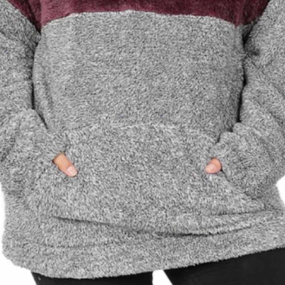LAST ONE 18 $20 start ❤️ Soft PLUS contrast faux fur pullover - Picture 3 of 4